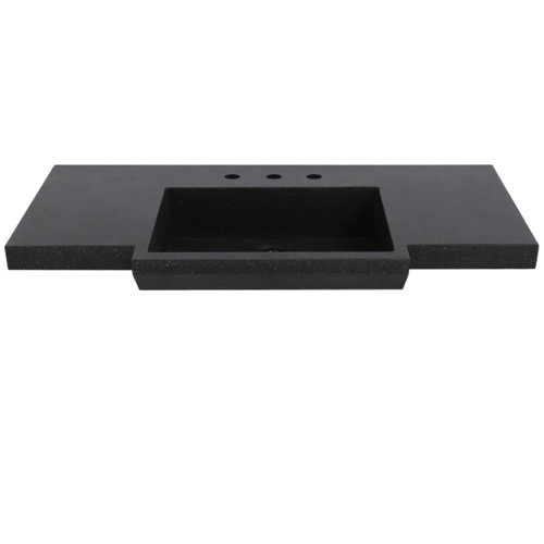 Bellaterra Home Single Concrete Bathroom Vanity Top with Integrated